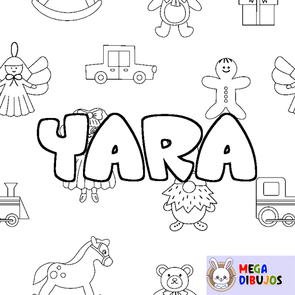 Coloraci&oacute;n del nombre YARA - decorado juguetes
