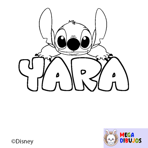 Coloraci&oacute;n del nombre YARA - decorado Stitch