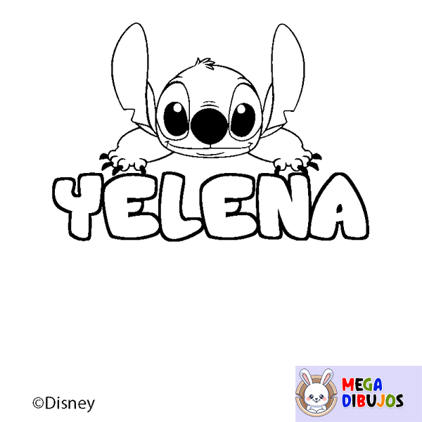Coloraci&oacute;n del nombre YELENA - decorado Stitch