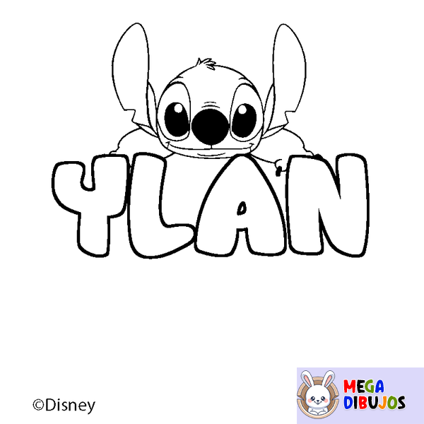 Coloraci&oacute;n del nombre YLAN - decorado Stitch