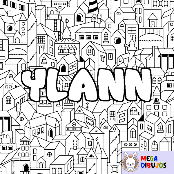 Coloraci&oacute;n del nombre YLANN - decorado ciudad