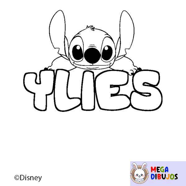 Coloraci&oacute;n del nombre YLIES - decorado Stitch