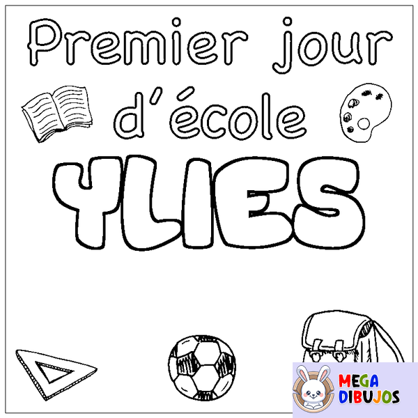 Coloraci&oacute;n del nombre YLIES - decorado primer d&iacute;a de escuela