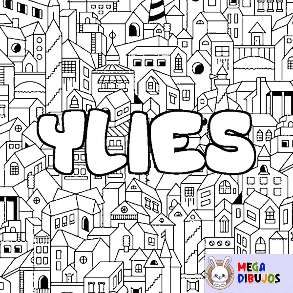 Coloraci&oacute;n del nombre YLIES - decorado ciudad