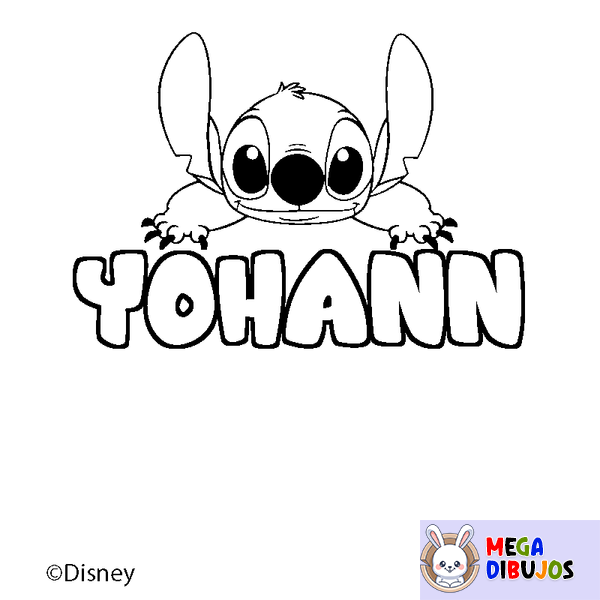 Coloraci&oacute;n del nombre YOHANN - decorado Stitch