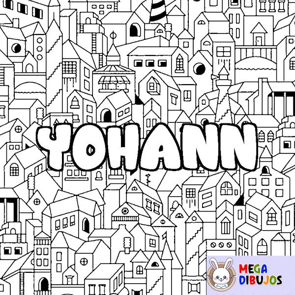Coloraci&oacute;n del nombre YOHANN - decorado ciudad