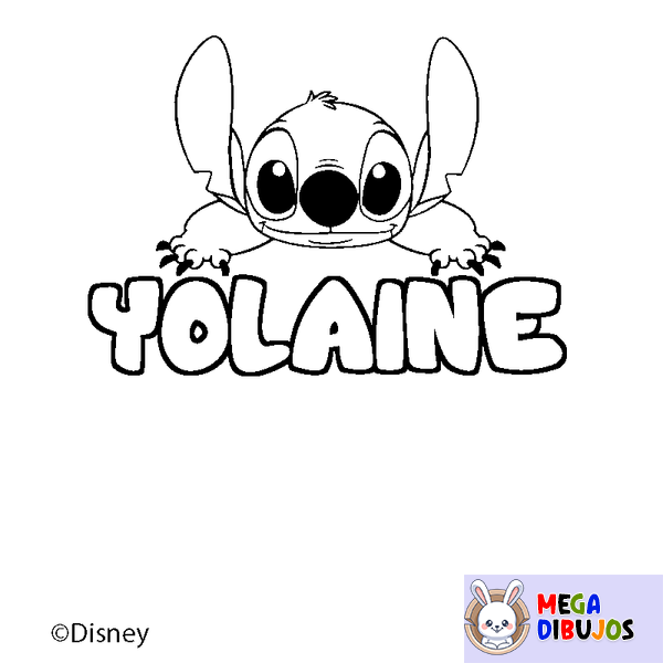 Coloraci&oacute;n del nombre YOLAINE - decorado Stitch