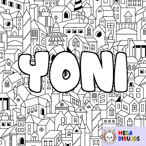 Coloraci&oacute;n del nombre YONI - decorado ciudad