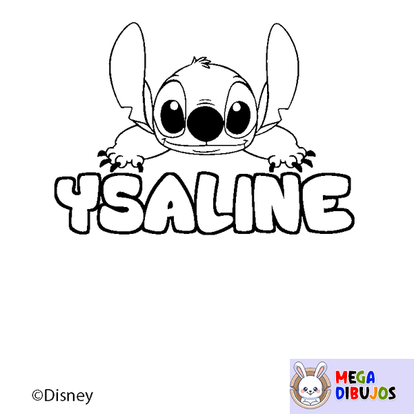 Coloraci&oacute;n del nombre YSALINE - decorado Stitch