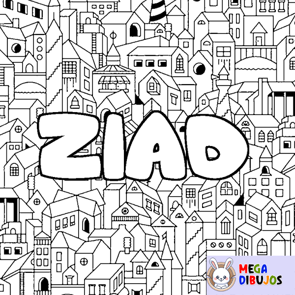Coloraci&oacute;n del nombre ZIAD - decorado ciudad