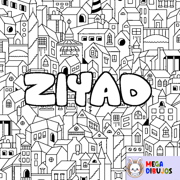 Coloraci&oacute;n del nombre ZIYAD - decorado ciudad