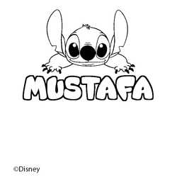 Coloraci&oacute;n del nombre MUSTAFA - decorado Stitch