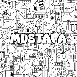 Coloraci&oacute;n del nombre MUSTAFA - decorado ciudad