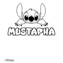 Coloraci&oacute;n del nombre MUSTAPHA - decorado Stitch