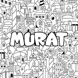 Coloraci&oacute;n del nombre MURAT - decorado ciudad