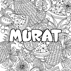 Coloraci&oacute;n del nombre MURAT - decorado mandala de frutas