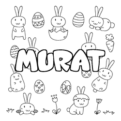 Coloraci&oacute;n del nombre MURAT - decorado Pascua
