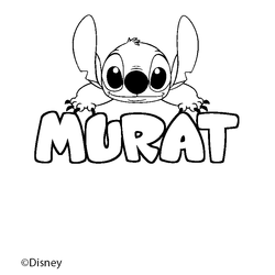 Coloraci&oacute;n del nombre MURAT - decorado Stitch