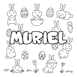 Coloraci&oacute;n del nombre MURIEL - decorado Pascua