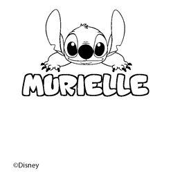 Coloraci&oacute;n del nombre MURIELLE - decorado Stitch