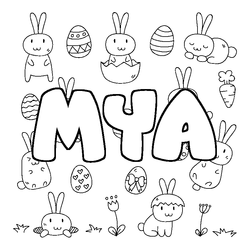 Coloraci&oacute;n del nombre MYA - decorado Pascua
