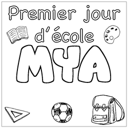 Coloraci&oacute;n del nombre MYA - decorado primer d&iacute;a de escuela