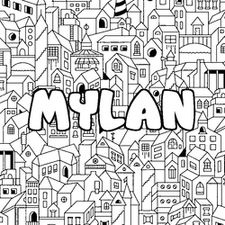 Coloraci&oacute;n del nombre MYLAN - decorado ciudad