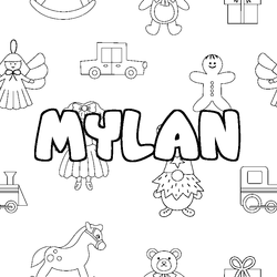 Coloraci&oacute;n del nombre MYLAN - decorado juguetes