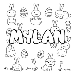 Coloraci&oacute;n del nombre MYLAN - decorado Pascua