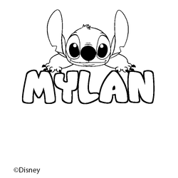 Coloraci&oacute;n del nombre MYLAN - decorado Stitch