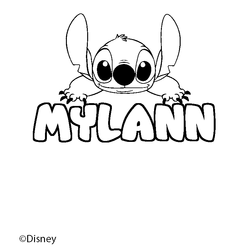 Coloraci&oacute;n del nombre MYLANN - decorado Stitch