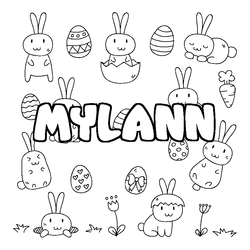 Coloraci&oacute;n del nombre MYLANN - decorado Pascua