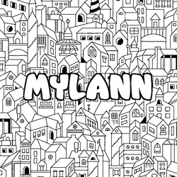 Coloraci&oacute;n del nombre MYLANN - decorado ciudad