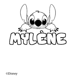 Coloraci&oacute;n del nombre MYL&Egrave;NE - decorado Stitch
