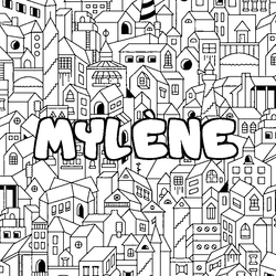 Coloraci&oacute;n del nombre MYL&Egrave;NE - decorado ciudad