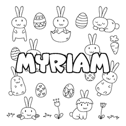 Coloraci&oacute;n del nombre MYRIAM - decorado Pascua