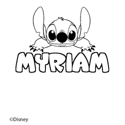 Coloraci&oacute;n del nombre MYRIAM - decorado Stitch