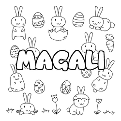 Coloraci&oacute;n del nombre MAGALI - decorado Pascua