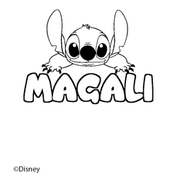 Coloraci&oacute;n del nombre MAGALI - decorado Stitch