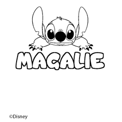 Coloraci&oacute;n del nombre MAGALIE - decorado Stitch