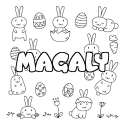 Coloraci&oacute;n del nombre MAGALY - decorado Pascua