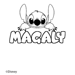 Coloraci&oacute;n del nombre MAGALY - decorado Stitch