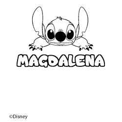 Coloraci&oacute;n del nombre MAGDALENA - decorado Stitch