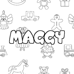 Coloraci&oacute;n del nombre MAGGY - decorado juguetes