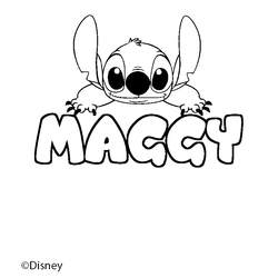 Coloraci&oacute;n del nombre MAGGY - decorado Stitch