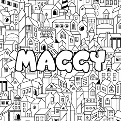 Coloraci&oacute;n del nombre MAGGY - decorado ciudad