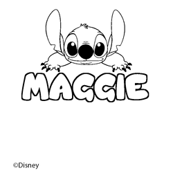 Coloraci&oacute;n del nombre MAGGIE - decorado Stitch