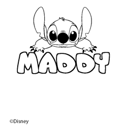 Coloraci&oacute;n del nombre MADDY - decorado Stitch