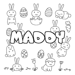 Coloraci&oacute;n del nombre MADDY - decorado Pascua