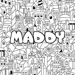 Coloraci&oacute;n del nombre MADDY - decorado ciudad